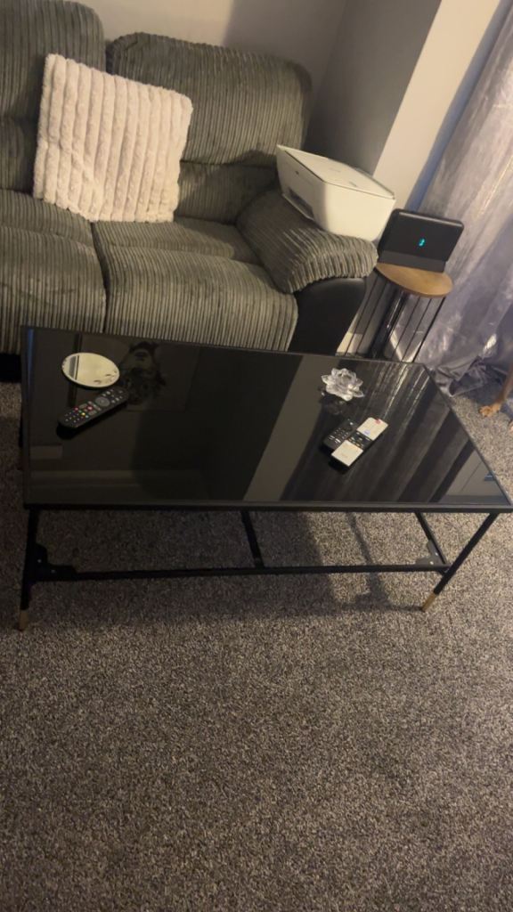 Black Glass Coffee Table – Good Condition