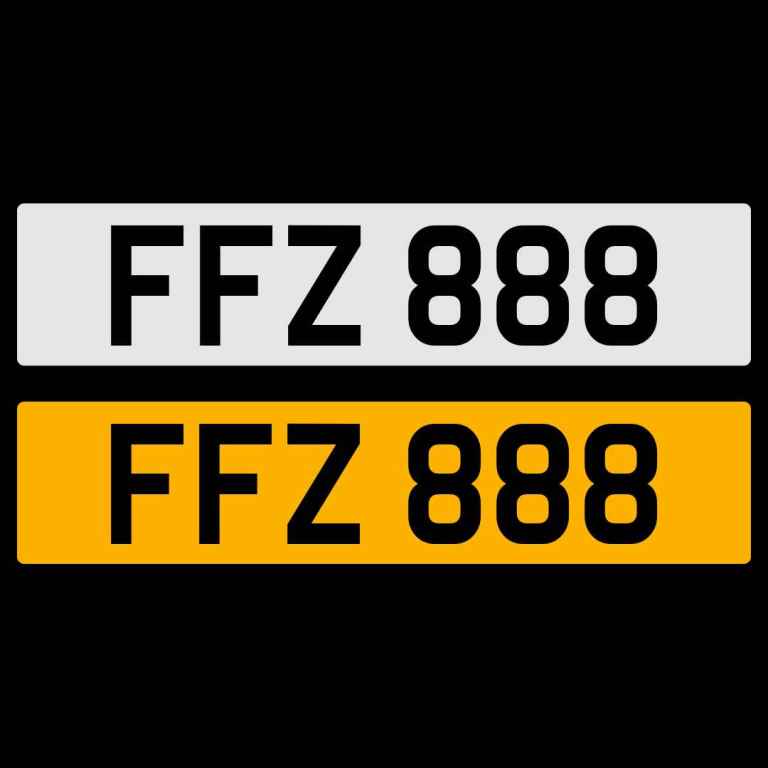FFZ 888 NUMBER PLATE NUMBERPLATE REGISTRATION CHERISHED DATELESS NORTHERN IRISH NI