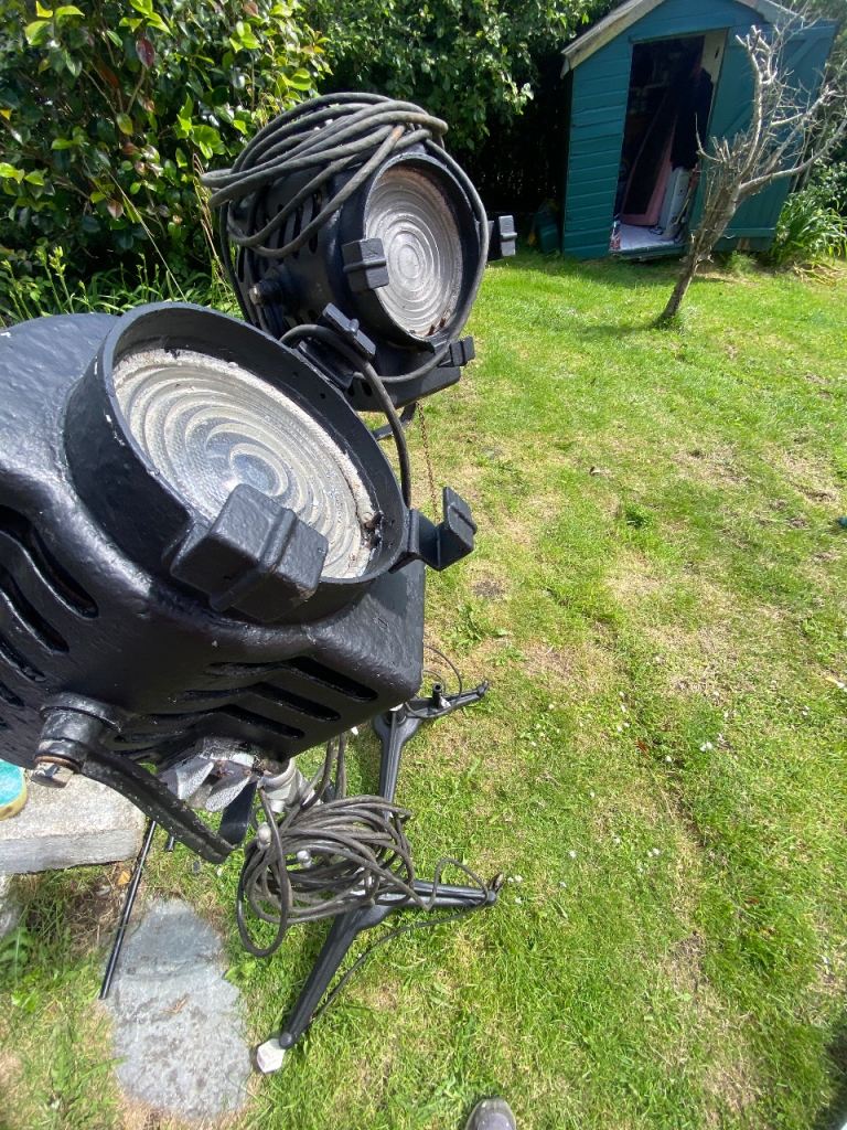 Pair of Large Stage / Outdoor Lights with Stands