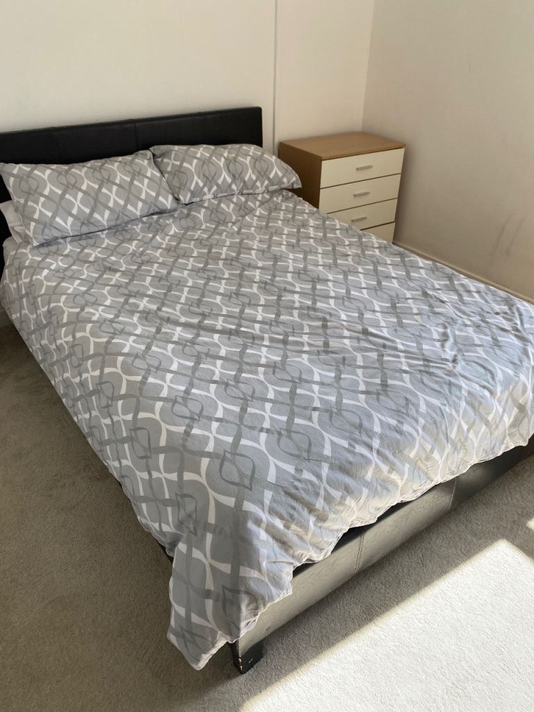 Double Bed Frame and Mattress – Good Condition