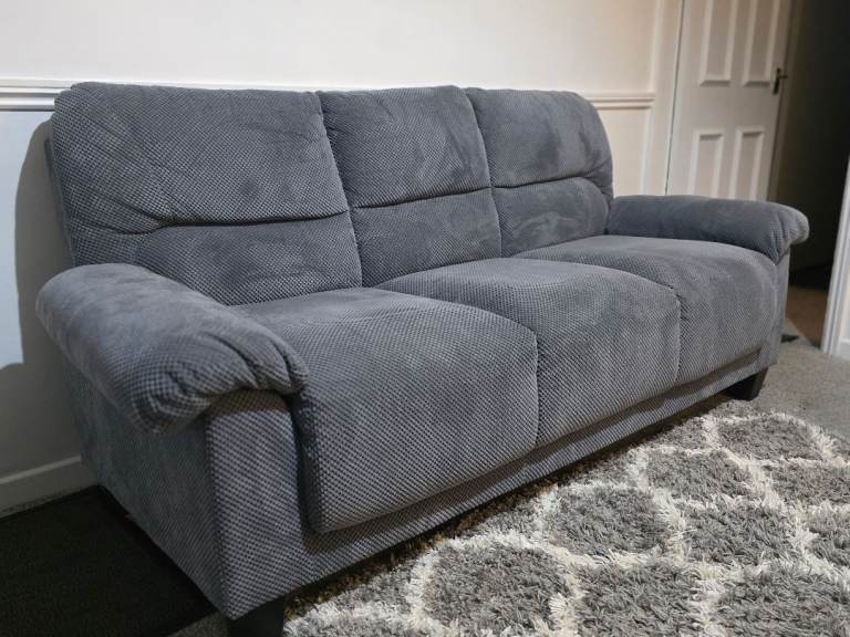2+3 Seater grey fabric sofa set 