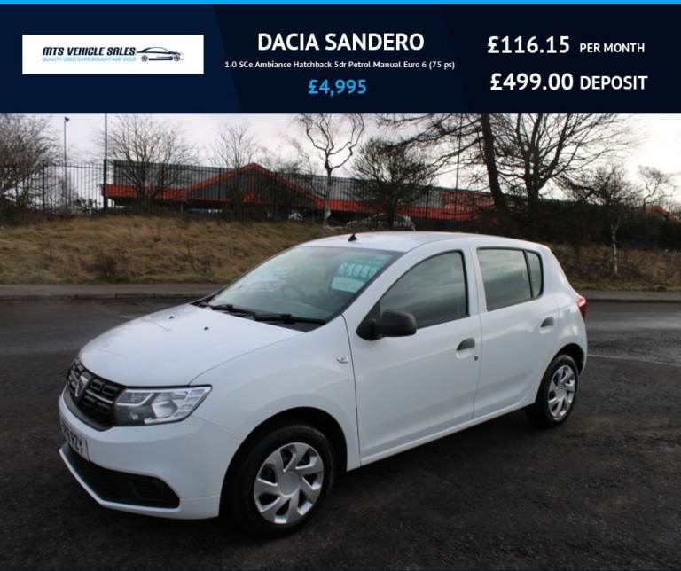  DACIA SANDERO 1.0 SCe Ambiance 2018,Bluetooth,Air Con,54mpg,F.S.H,Ulez Compliant