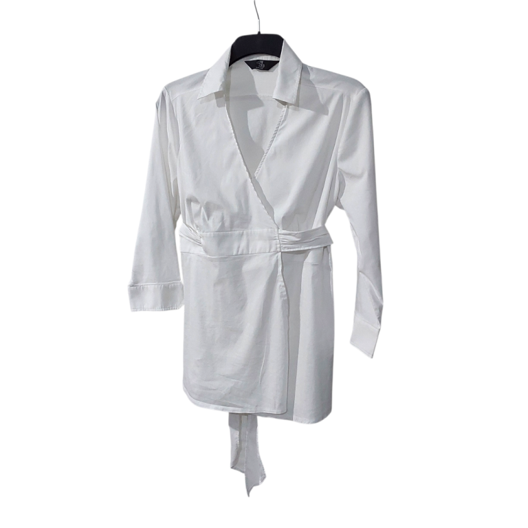 Mothercare M2B Maternity Top Size 16 White Crossover Style, 3/4 Length Sleeve 