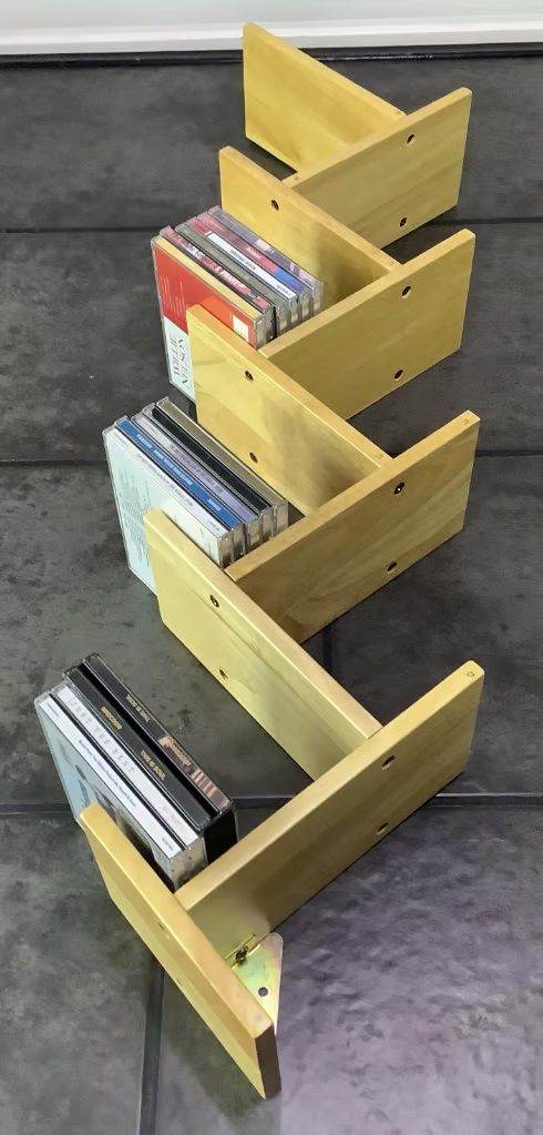 CD/ DVD Solid Wood Wall Hanging Racks x2