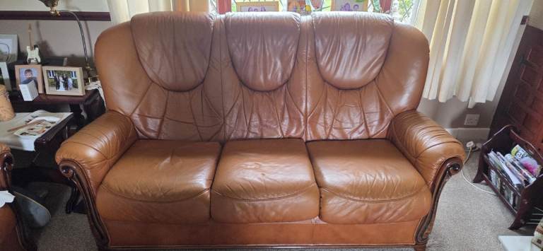 3 seater Italian Leather Sofa