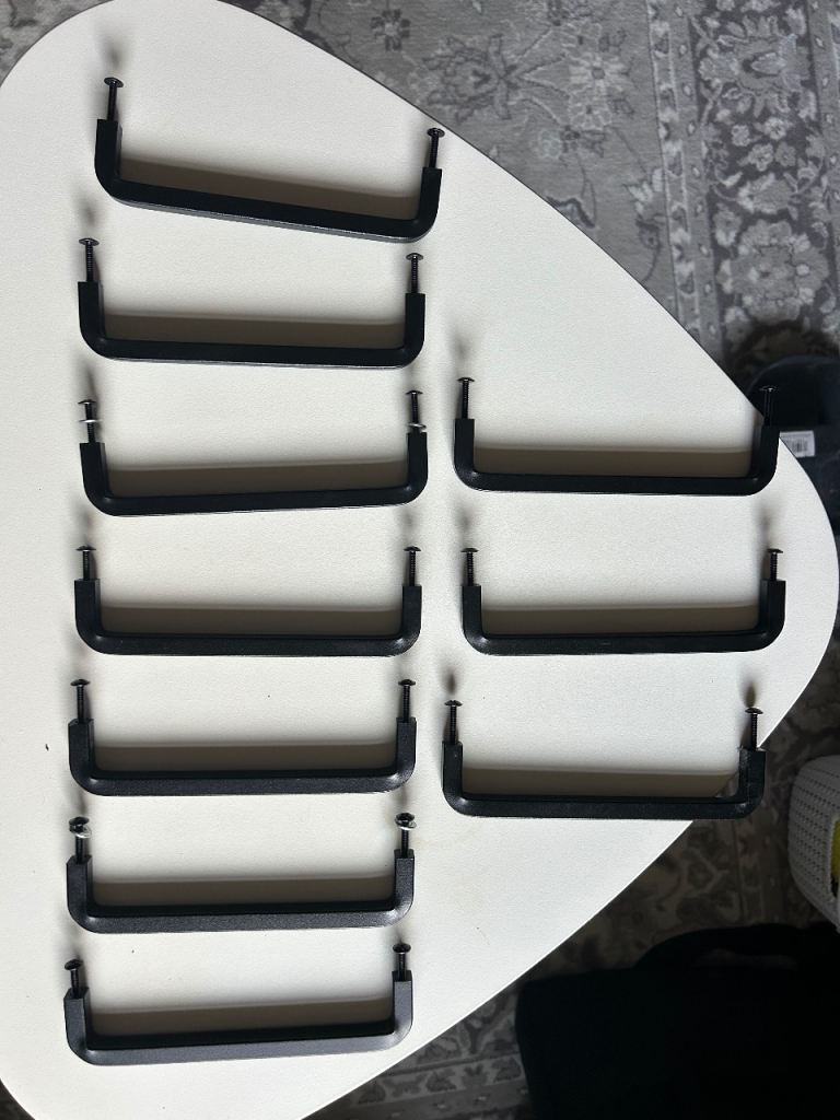 Black Kitchen Cabinet Cupboard door handles - 160mm x10