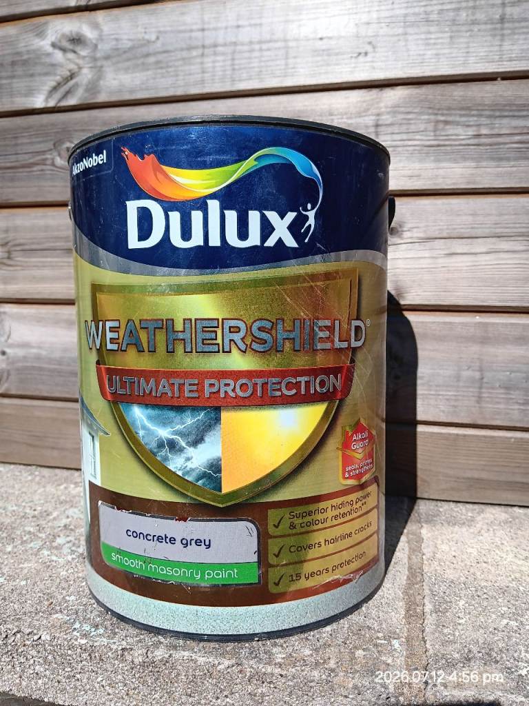 Dulux Weathershield Ultimate Protection Smooth Masonry Paint - Concrete Grey