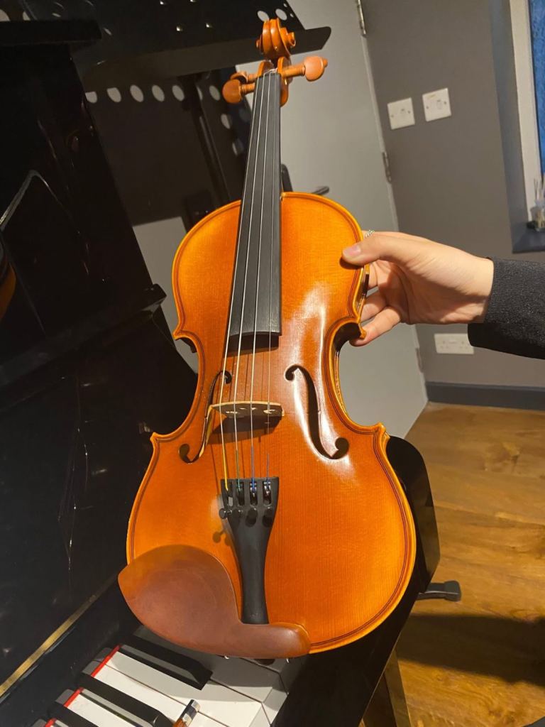 Violin with Beau, Roisin and case