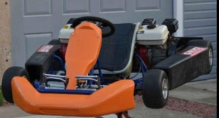 Biz kart fitted with a honda gx220 engine swap for a ebike