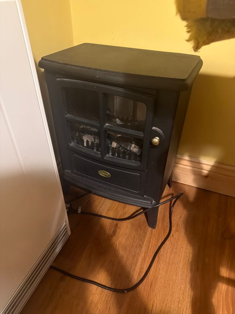 Electric Log Burner Style Heater – Black, Good Condition