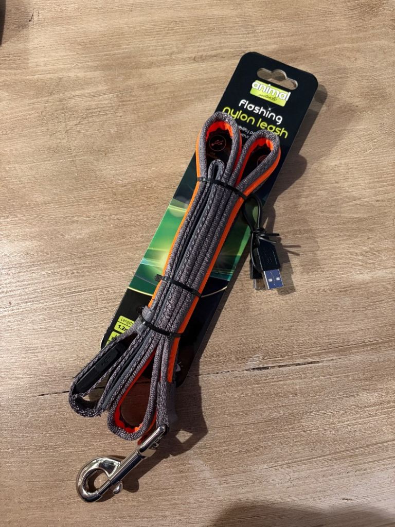 Flashing nylon leash 