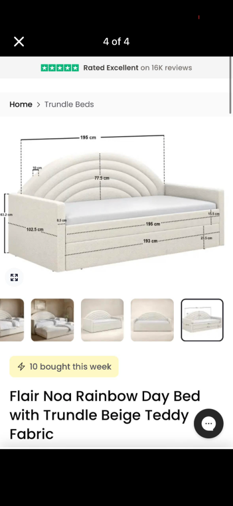 BRAND NEW SINGLE BED WITH TRUNDLE