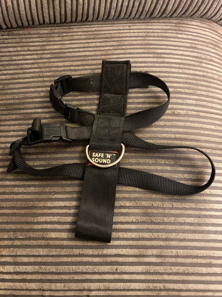 Safe n Sound black nylon dog harness