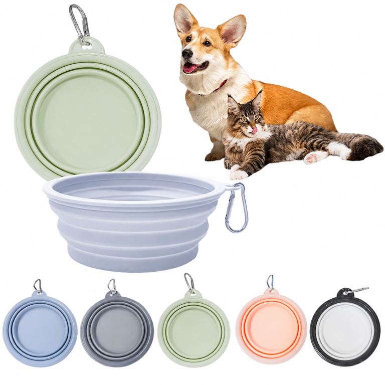Collapsible silicone pet bowl portable 