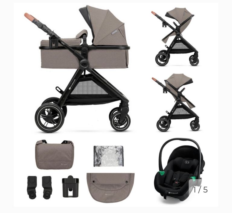 Kinderkraft ESME PRO Multifunctional 3-in-1 Pushchair – Brand New Beige
