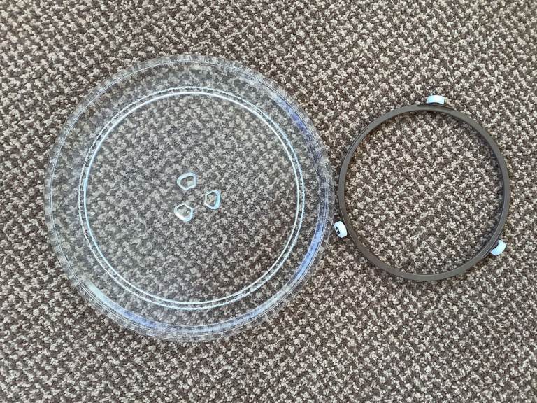 MICROWAVE GLASS TURNTABLE PLATE 270 MM WITH SUPPORT ROLLER RING 