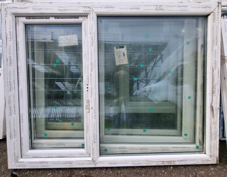 New UPVC Double Glazed White Window 1535mm W x 1180mm H Clear Glass