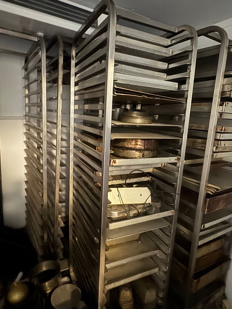 26 shelf stainless steel rack on wheels