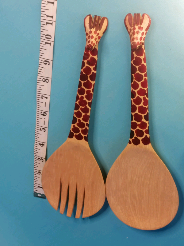 Handcraft Wooden spoon and fork African style 