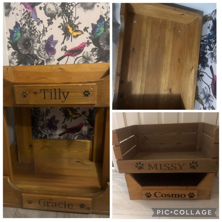 Wooden dog beds x 4 Inc bunkbeds 