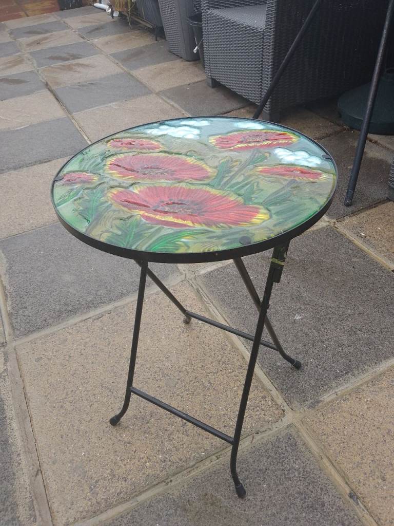 Garden Patio Table - Floral Mosaic Top