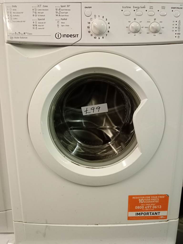 INDESIT 7KG WATER BALANCE A++ CLASS WASHING MACHINE 