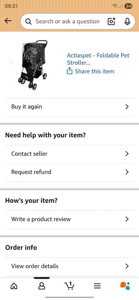 Actiaspet pet stroller- black