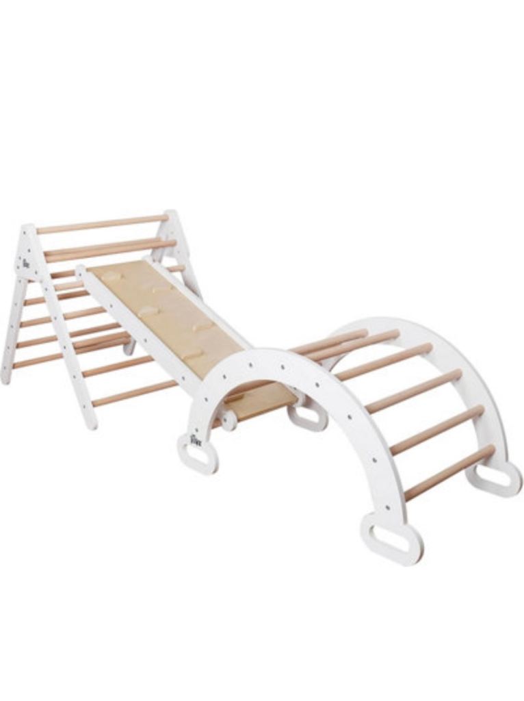 Kids Wooden Climbing Frame & Slide – New, Beech Wood