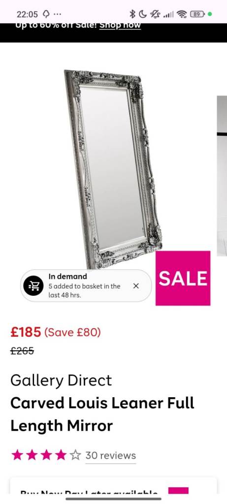 Floor standing mirror 