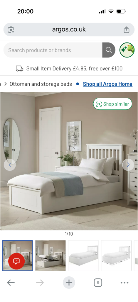 Aspley Double Ottoman White Wood Bed Frame - New and Boxed