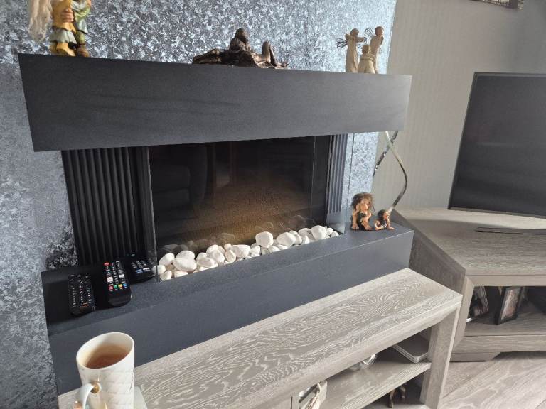 Adam Manola Charcoal Grey Wall Mounted Electric Fire Suite