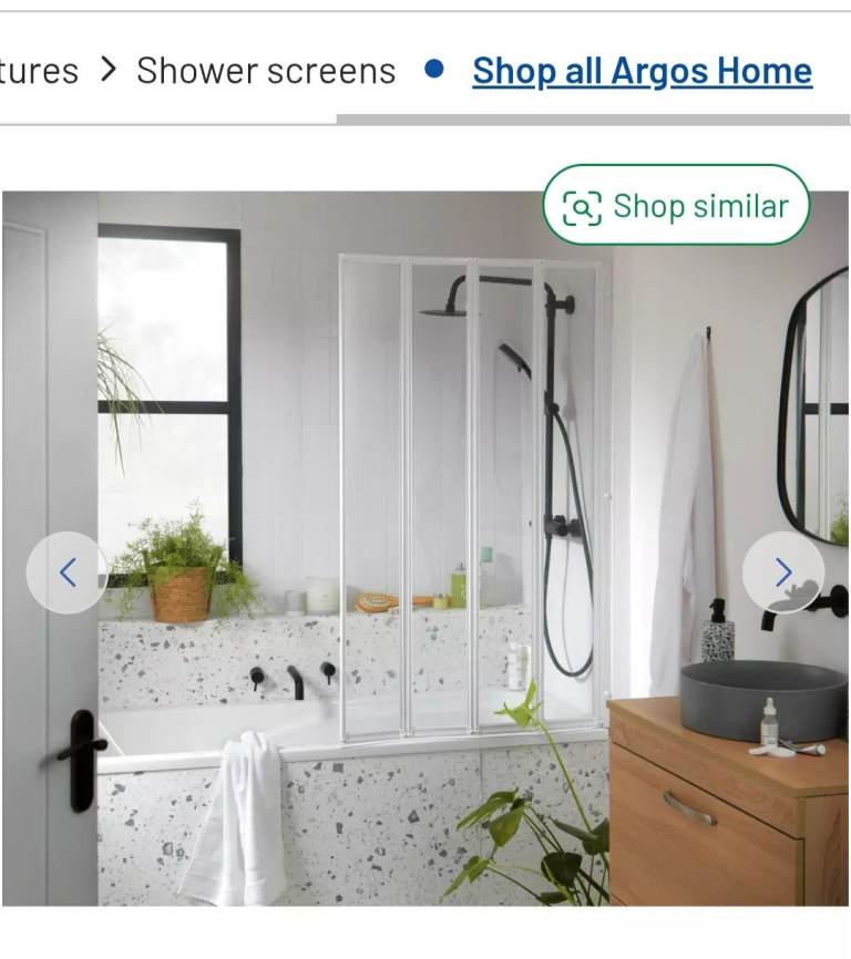 Argos white folding bath screen – Brand New in Box, £65.00 for Sale