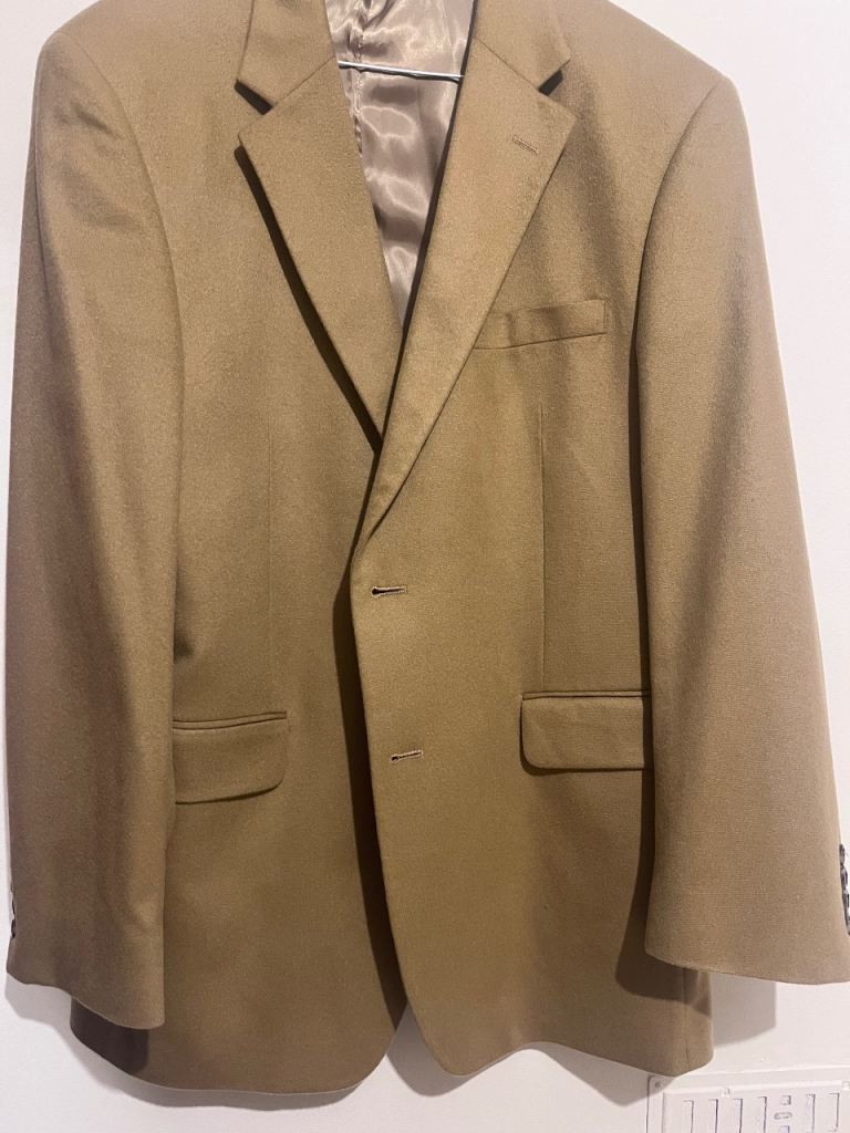 Jos A Bank 100% Cashmere 2-Button Tan/Brown Size 42R Blazer Sports Coat Casual