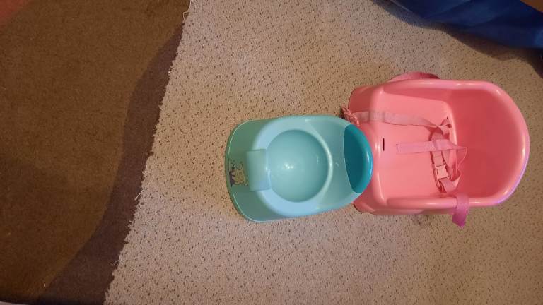 Chair booster seat and potty.