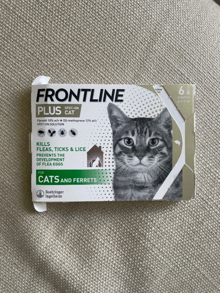 Frontline Plus spot-on flea treatment for cats - 5 pipettes 