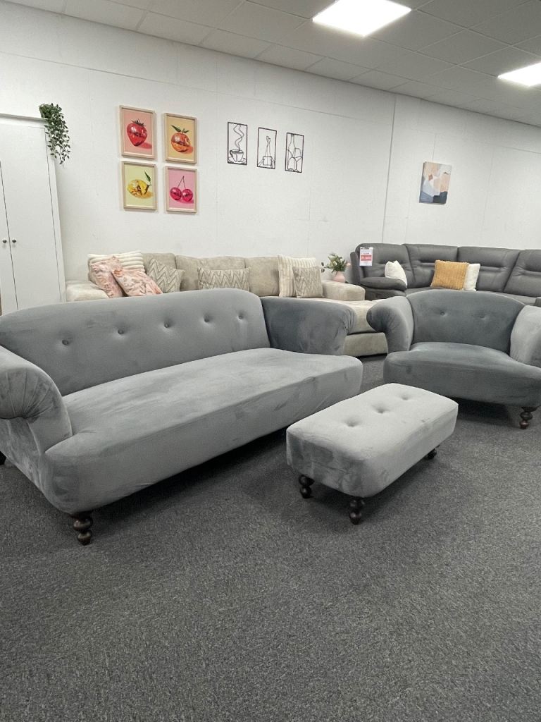 Sofa, Armchair and Footstool - Can Deliver 