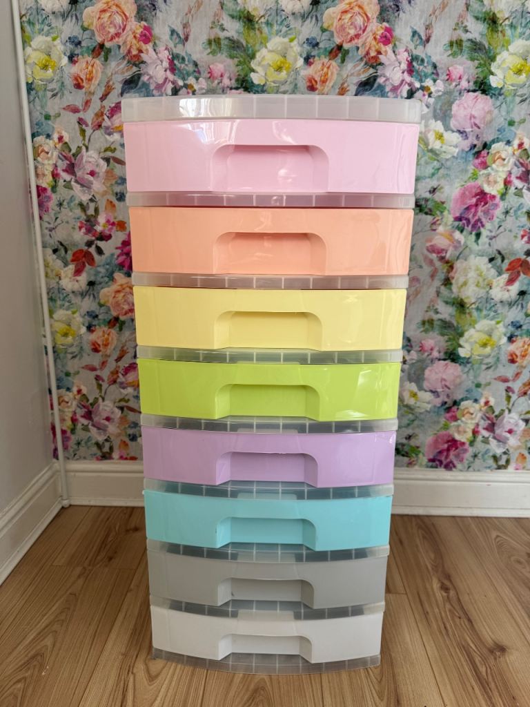 Lovely Colourful Rainbow Storage Tower with 8 Drawers