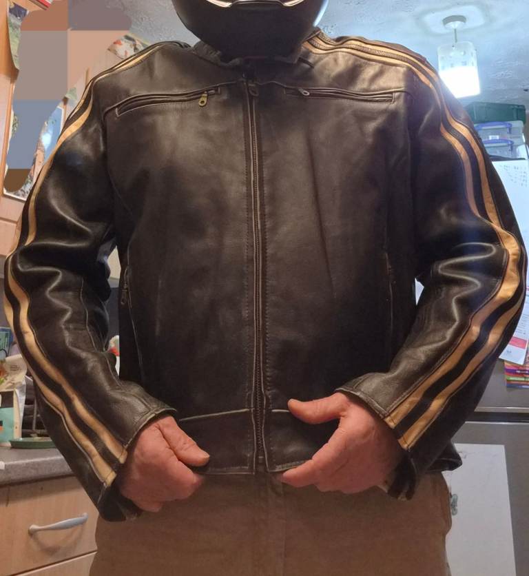 Leather motorcycle jacket