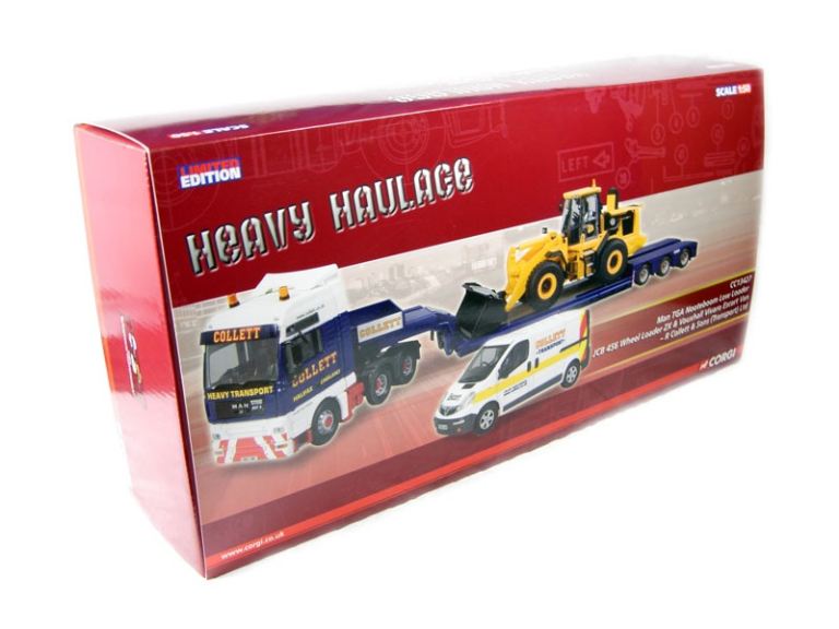 Rare Corgi CC13427 MAN TGA Nooteboom Low Loader with JCB 456 wheel loader ZX and van