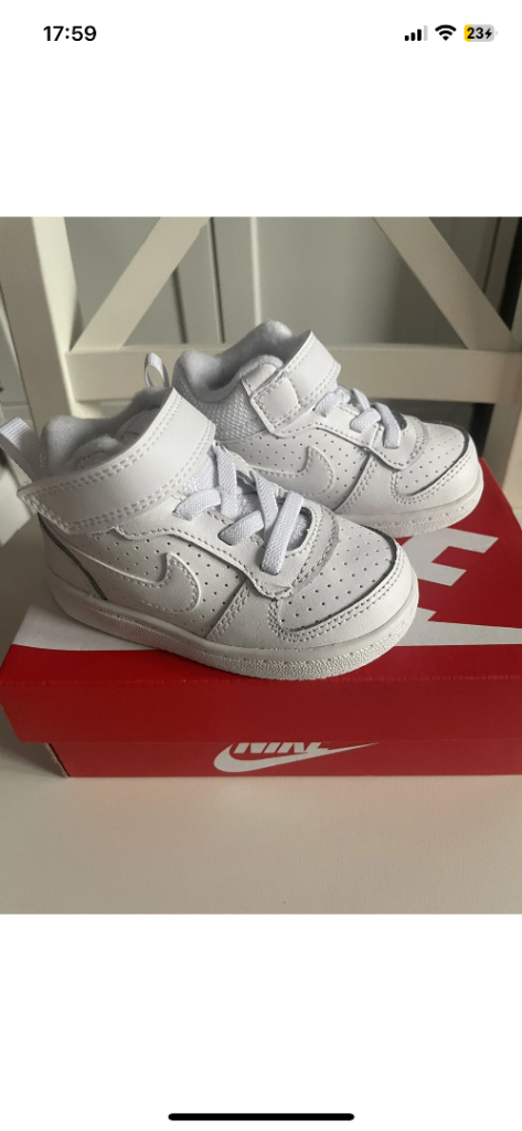 Nike Court Borough Mid (TDV) White Trainers - UK 4.5, EU 21