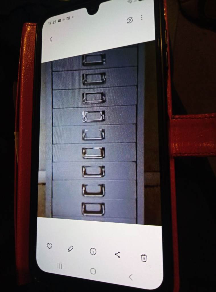 image for Two grey 15 drawer file cabinets 