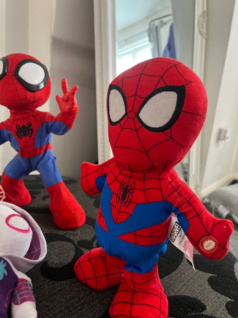 Spider-Man & Ghost-Spider Soft Toys - Good Condition