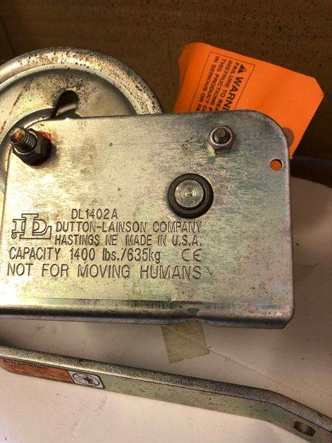 Unused Dutton-Lainson DL1402A reversible ratchet winch with 2 pull straps 