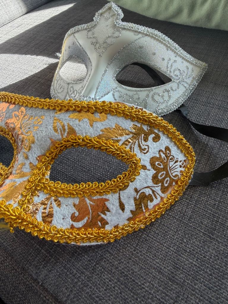 Venetian Style Masquerade Masks – Set of 2