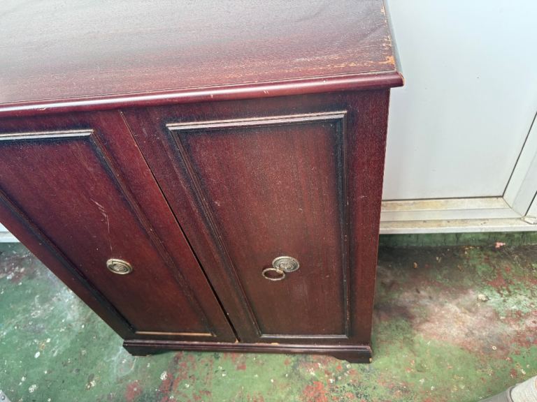 Wooden Storage Cabinet with Doors – Fair Condition
