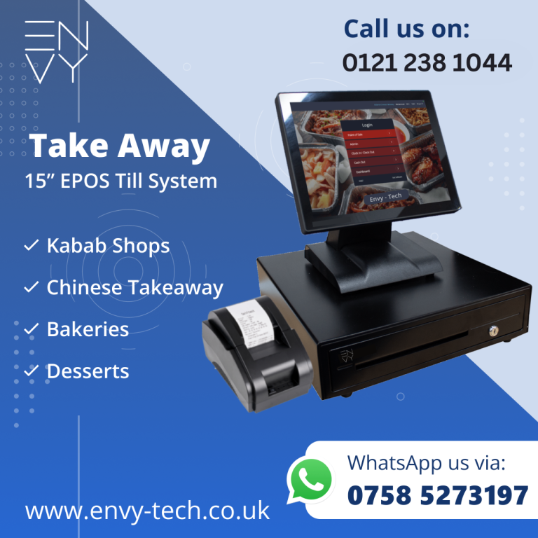 15-Inch Touchscreen Takeaway EPOS System | Complete Digital Till & POS