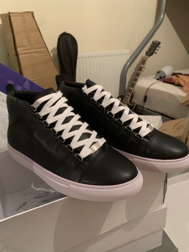 Balenciaga Leather Hightop Trainers Black - EU 45/UK 10.5