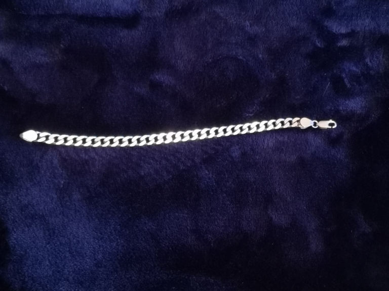 AE JEWELLERY-925 Sterling Silver Chunky, Heavy, Curb Bracelet