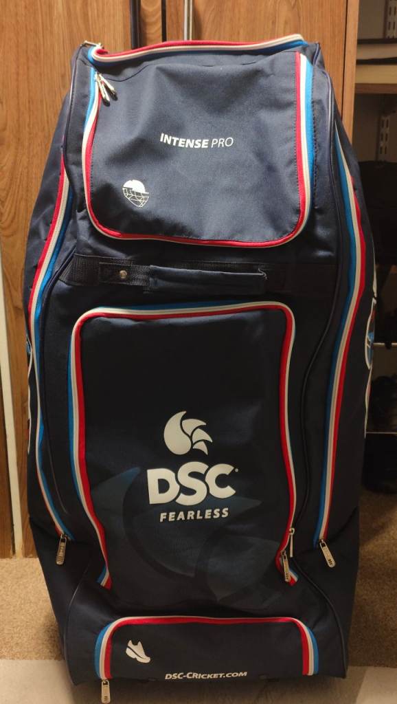 2026 DSC Intense Pro Duffle Wheelie Cricket Bag - Navy - Size: 99 x 42 x 37cm