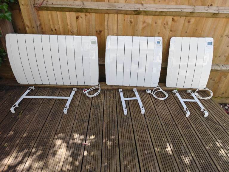 Efficient electric wall panel heaters with mounting brackets